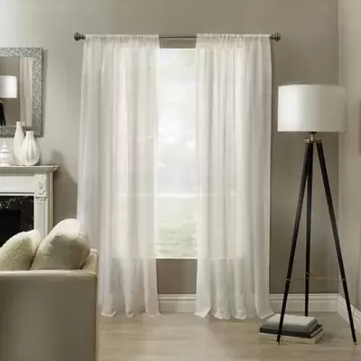 Linden 63-Inch x 52-Inch Rod Pocket Sheer Window Panel in Natural