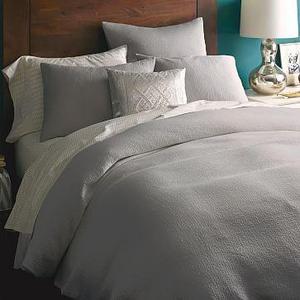 Organic Brighton Matelasse Duvet Cover, King, Platinum