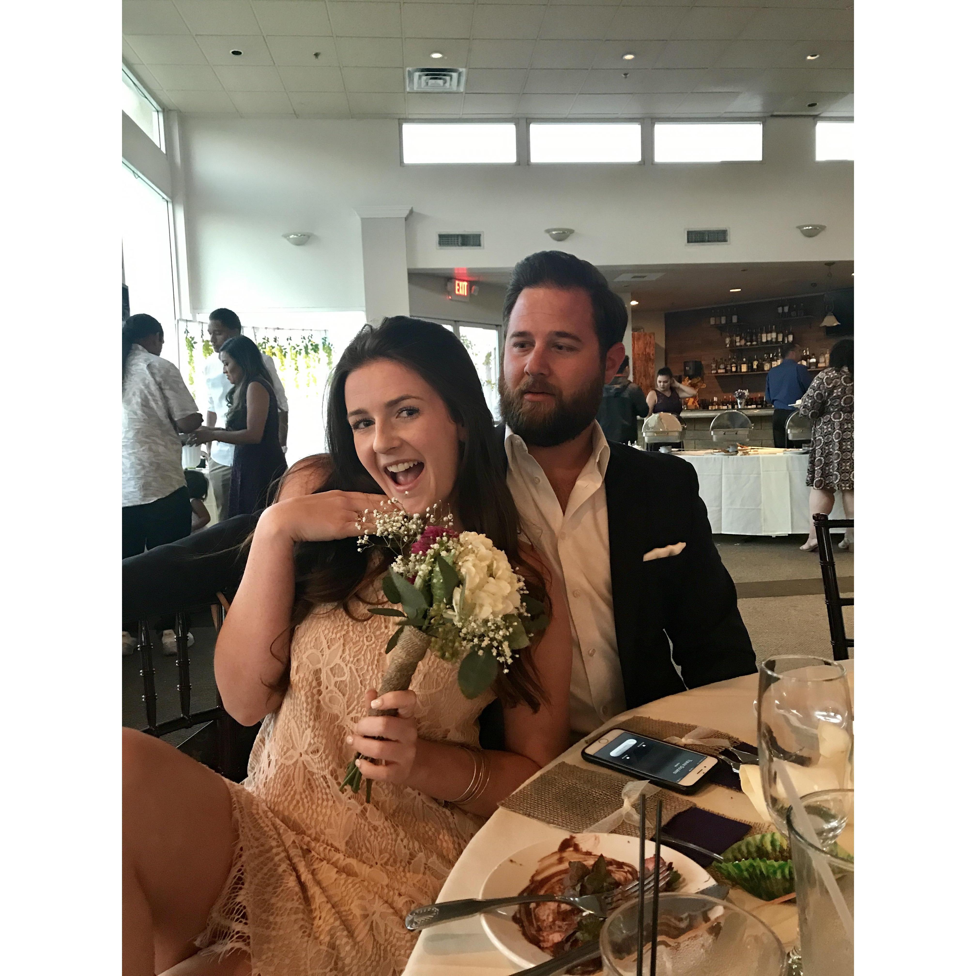 That one time I caught the bouquet at a wedding...you know what they say.