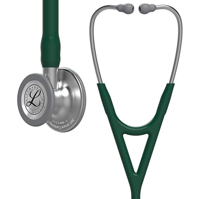 3M Littmann Cardiology IV Diagnostic Stethoscope, Standard-Finish Chest Piece, Hunter Green Tube, Stainless Stem and Headset, 27 Inch, 6155,Hunter Green Tube, Stainless Stem