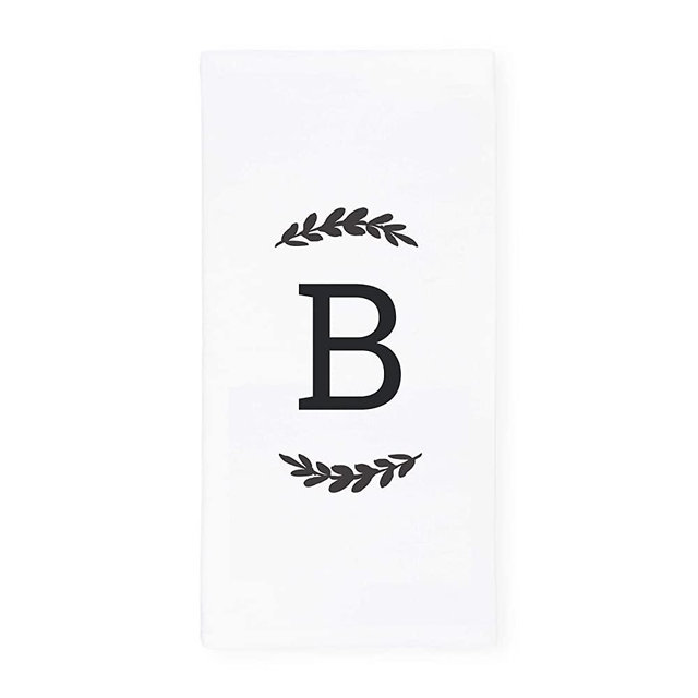 The Cotton & Canvas Co. Personalized Single Monogram Initial B Soft Absorbent Kitchen Tea Towel, Flour Sack Towel, Dish Cloth