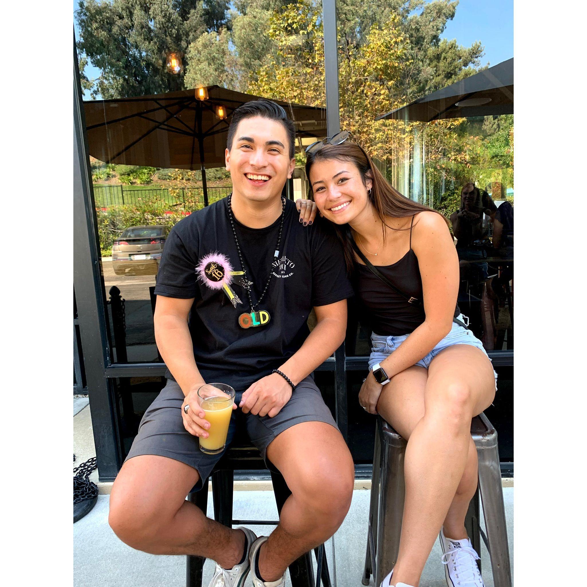 Our first picture together it was Greg's birthday