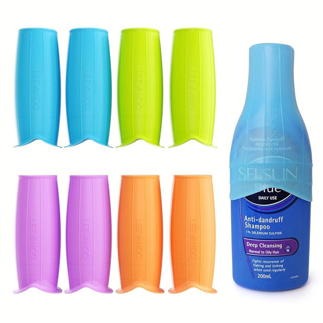 leevanoo 8 Pcs Silicone Bottle Covers for Travel, Leak-Proof Elastic Sleeves for Shampoo & Toiletries, Multi-Size Fit for Standard & Travel Size Bottles, Cruise & Airplane Essentials for Women & Men