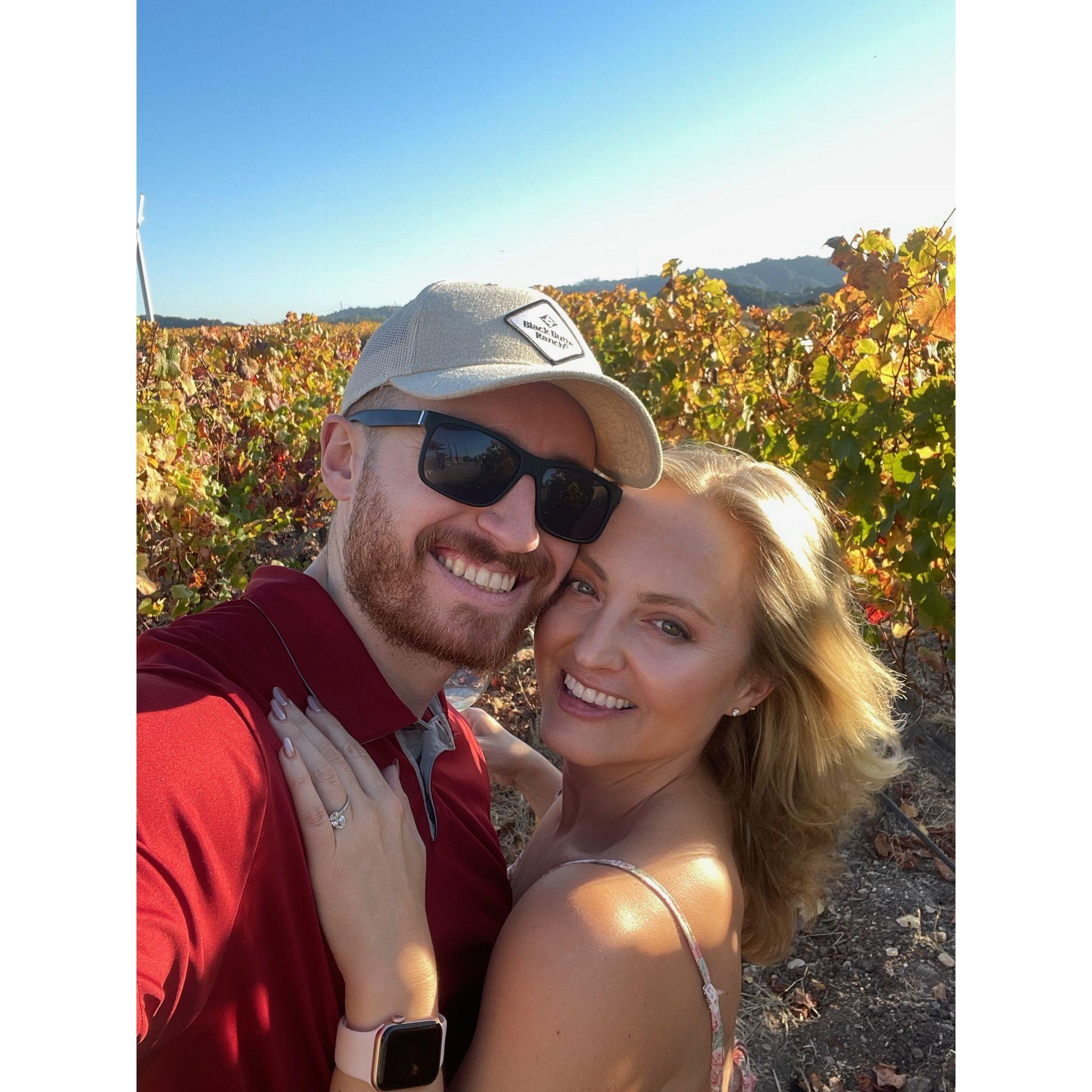 Wine tasting the day after getting engaged. On a love so high, it was the best weekend of our lives.