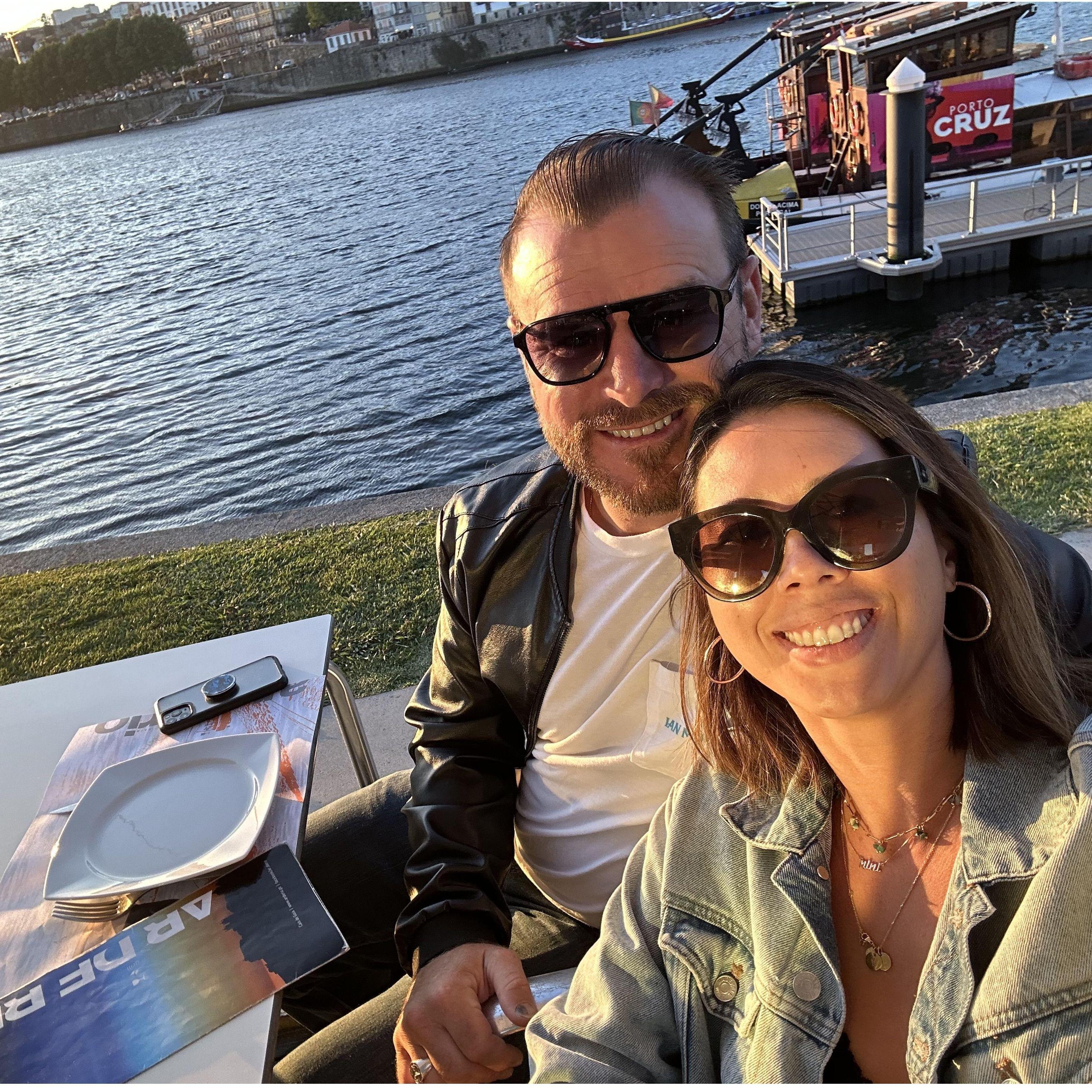 Sunset along the Douro River in Porto