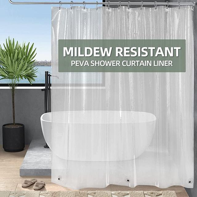 AmazerBath Extra Long Shower Curtain Liner, Clear Shower Curtain Liner 84 Inches Long, 72x84 Plastic Shower Curtain Liner, Cute PEVA Tall Shower Liner, Bathroom Shower Curtain Liners with 3 Magnets