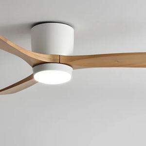 Nordic Wooden Ceiling Fan Light - White & Natural Wood
