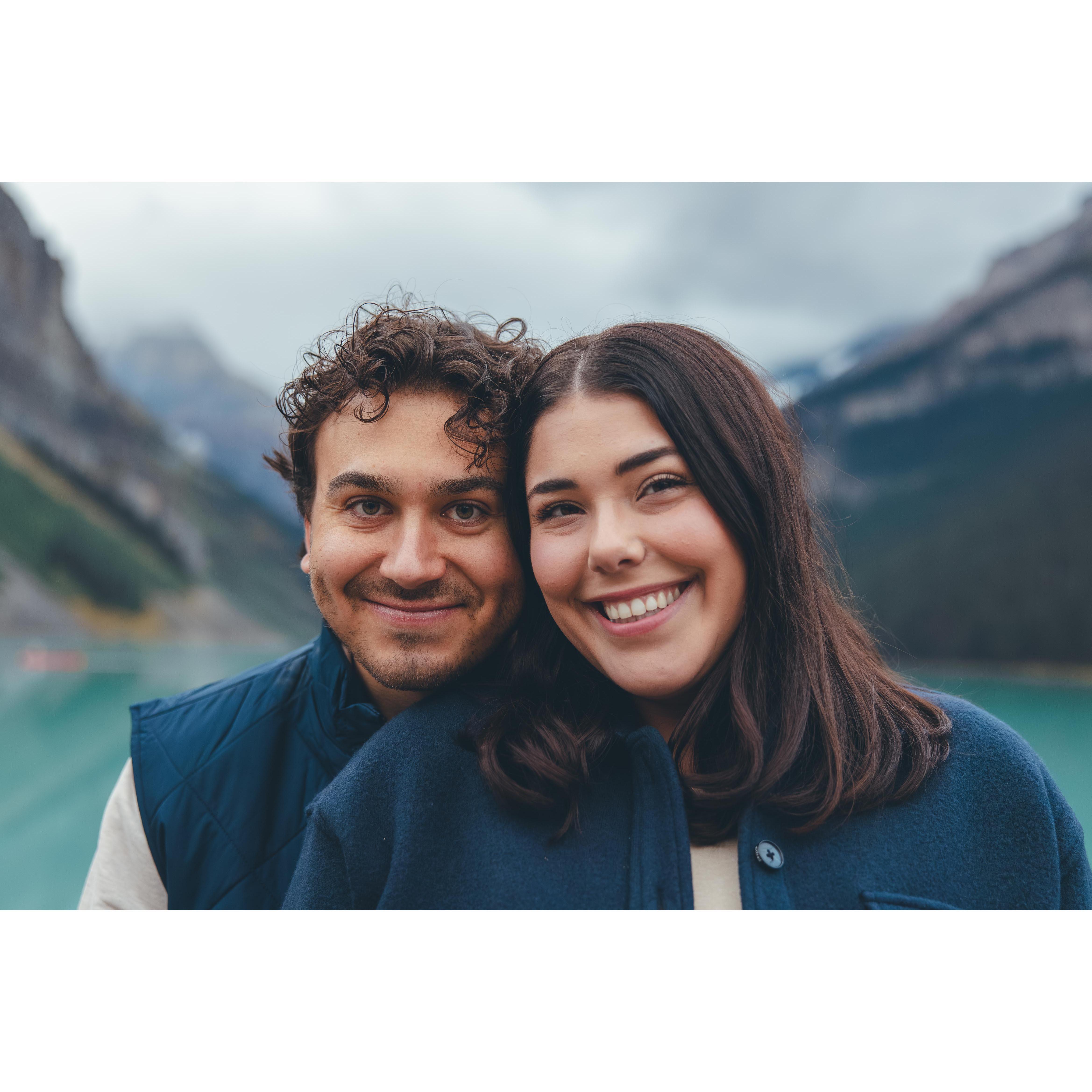 Engagement shoot at Lake Louise at Banff National Park in Alberta, Canada - Fall 2024