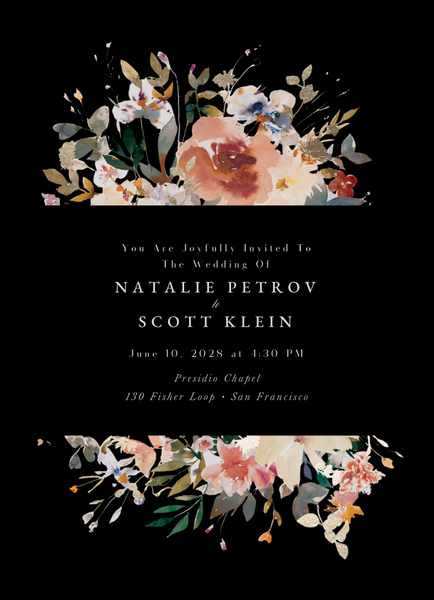 Fenella Classic | Black | Zola Wedding Invitations