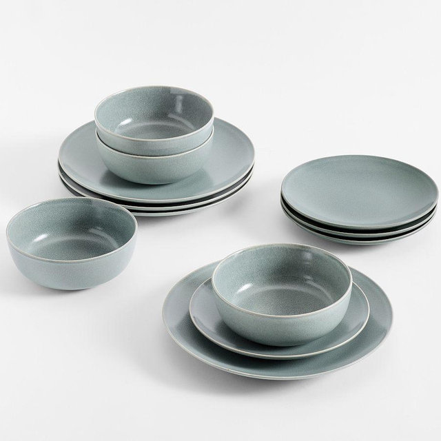 Mason 12-Piece Dinnerware Set - Chambray