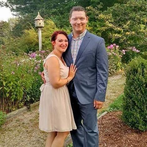 Amanda and John at Amanda's cousin Kelsey's wedding.