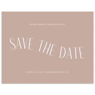 Latte, Brown Wedding Digital Save the Date - Lark Landscape