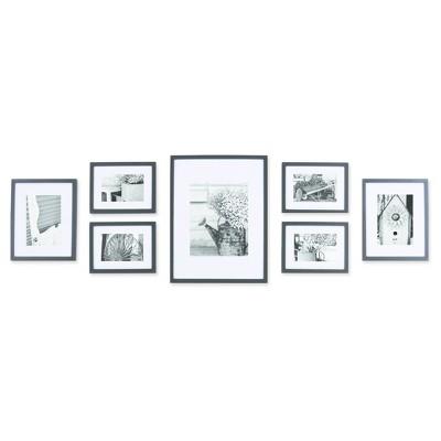 Gallery Solutions 7 Piece Wall Frame Set - Black