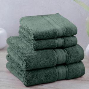 Purely Indulgent 100% Egyptian Cotton Towel Set: Green, 2 Hand Towels, 2 Wash Cloths