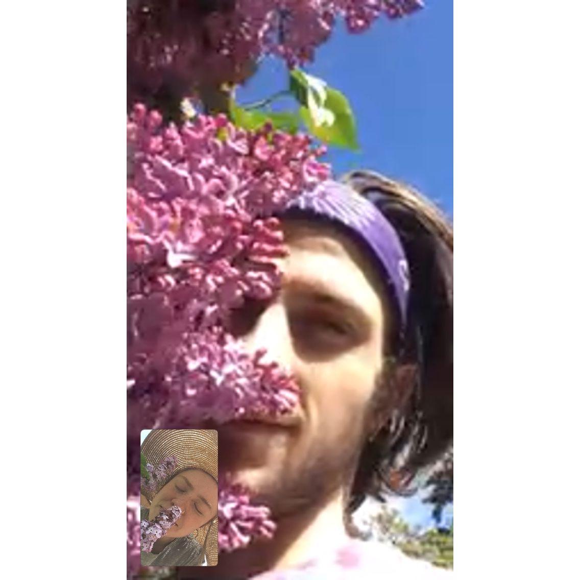 On Facetime smelling lilacs together <3