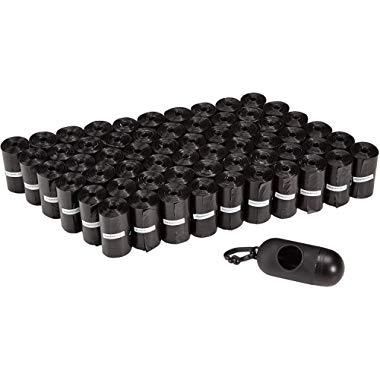 AmazonBasics Dog Waste Bags with Dispenser and Leash Clip, Standard and EPI Additive