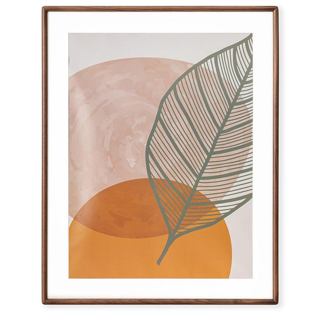 Axeman 22 x 28 Picture Frame - Solid Walnut With Rounded Corners - Matted to 18x24 - Tempered Glass - Natural Wood Poster Frame With Removable Ivory Mat