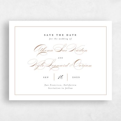 White Wedding Save the Date - Perseus Landscape