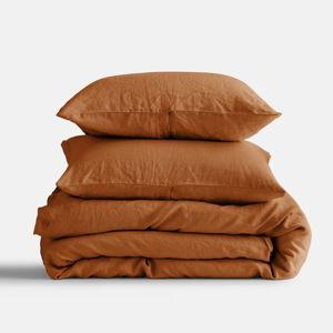 European Linen Duvet Cover Set in Terracotta
