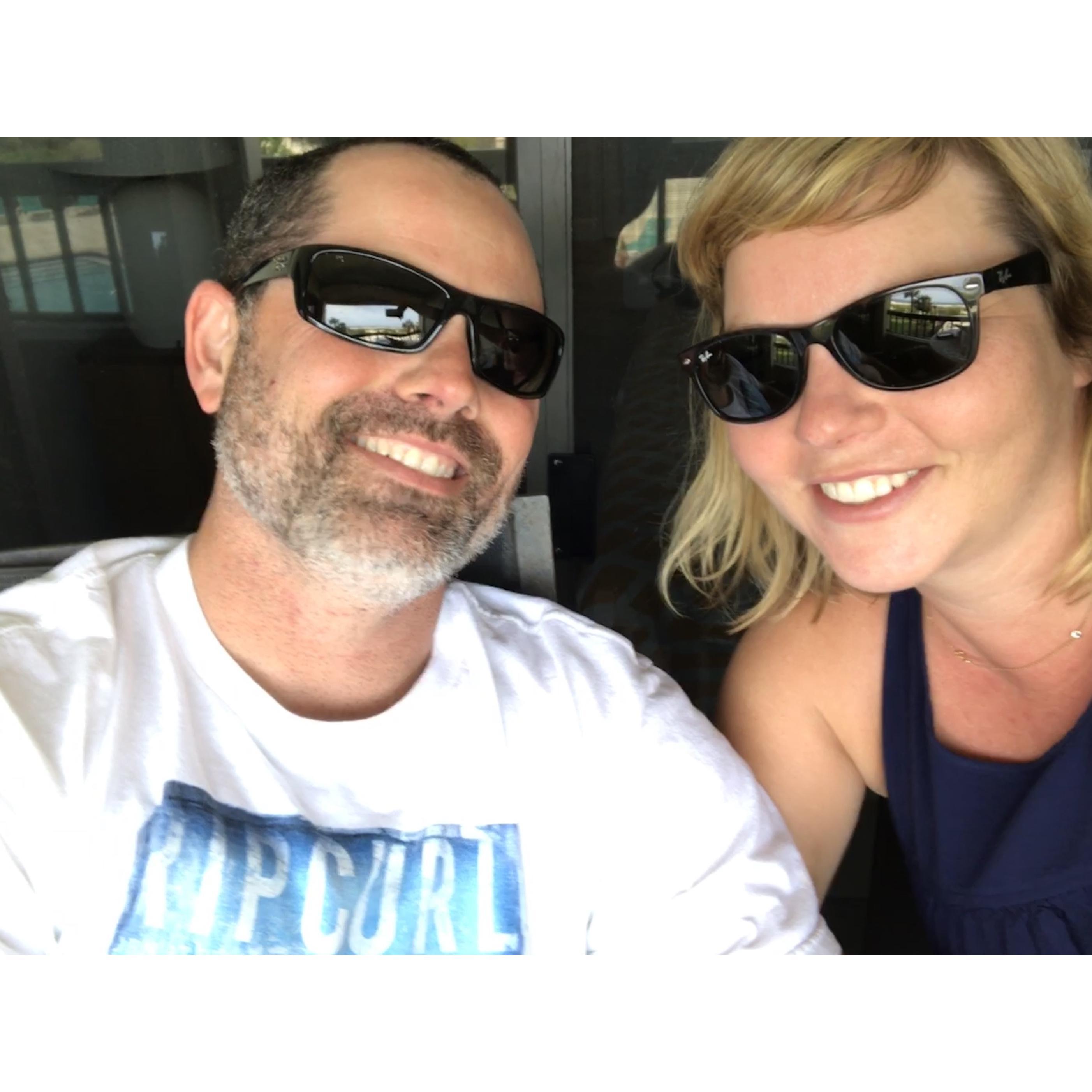 This picture is at Brett's former Condo on Amelia Island right after we first started dating in 2017. We had just returned from a trip to Long Island, Bahamas.