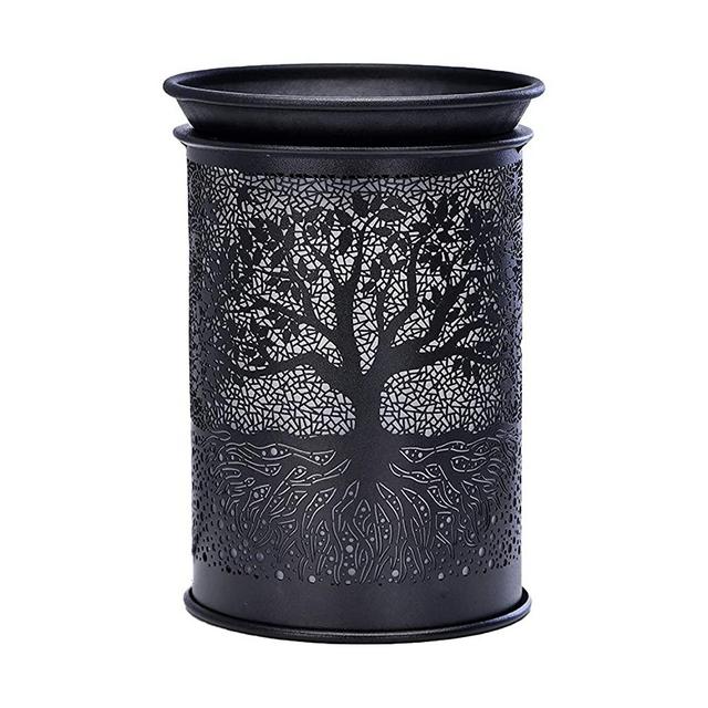 ASAWASA Metal Electric Wax Warmer Night lamp,Use Cubes Wax Melts Essential Oil Fragrance Oils,for Home Office Bedroom Living Room Gifts Décor Aromatherapy Spa 4.57"x4.57"x6.38"(Banyan)