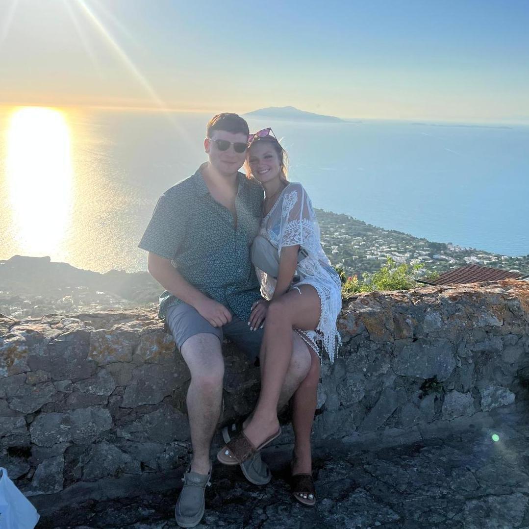 The beautiful sunset over the Mediterranean Sea.