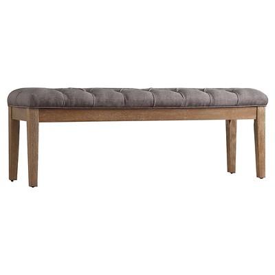 Beechhurst Button Tufted Bench Wood Smoke - Inspire Q