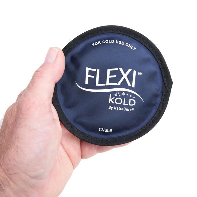 FlexiKold Gel Ice Pack Circles w/Straps (4 Pack) - Small Ice Packs, Reusable Ice Pack for Injuries, Ice Packs Reusable, Breastfeeding, Wisdom Teeth, Sinus Headaches - 6304-STRAP4PK by NatraCure