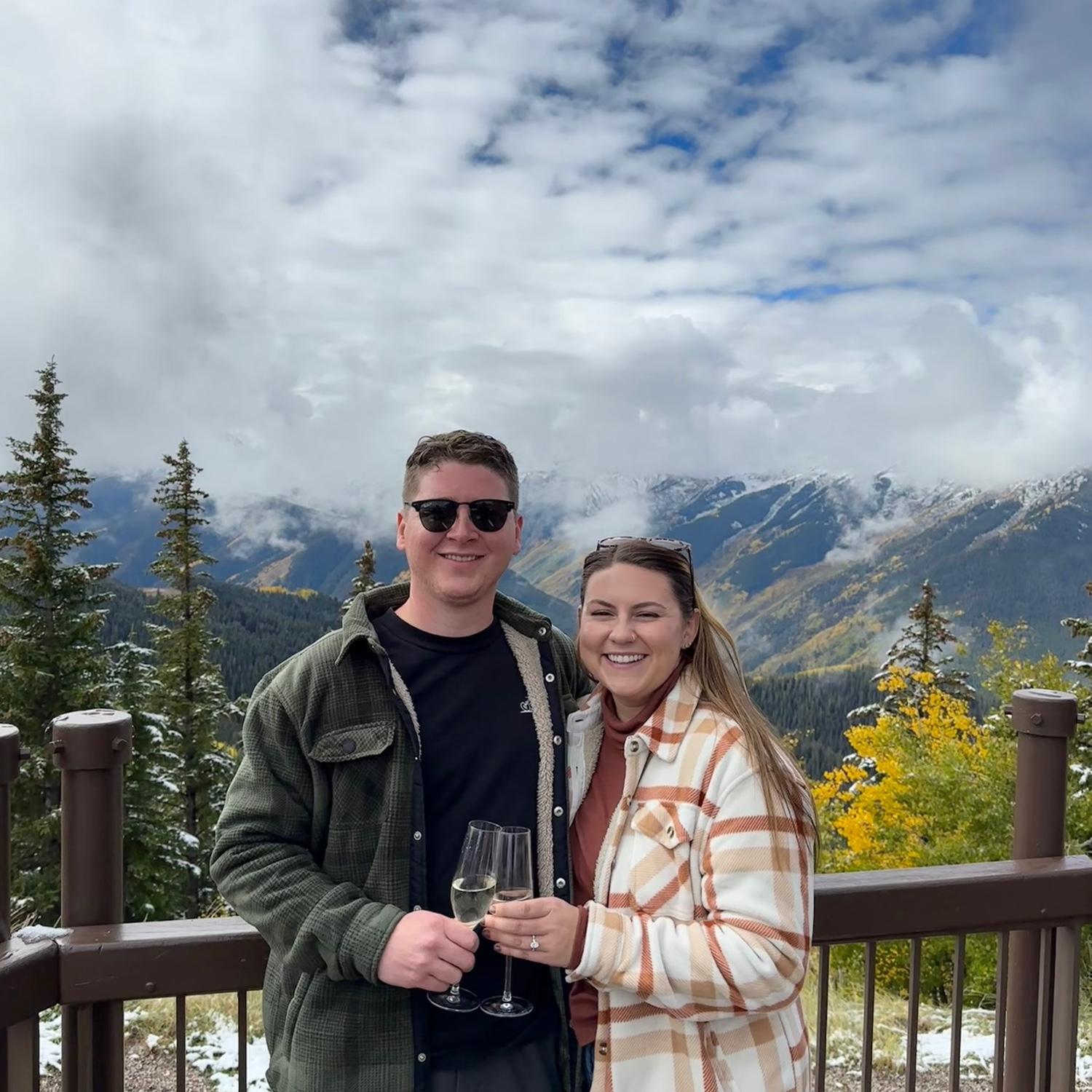 Immediately celebrating the engagement in Aspen, September 2024
