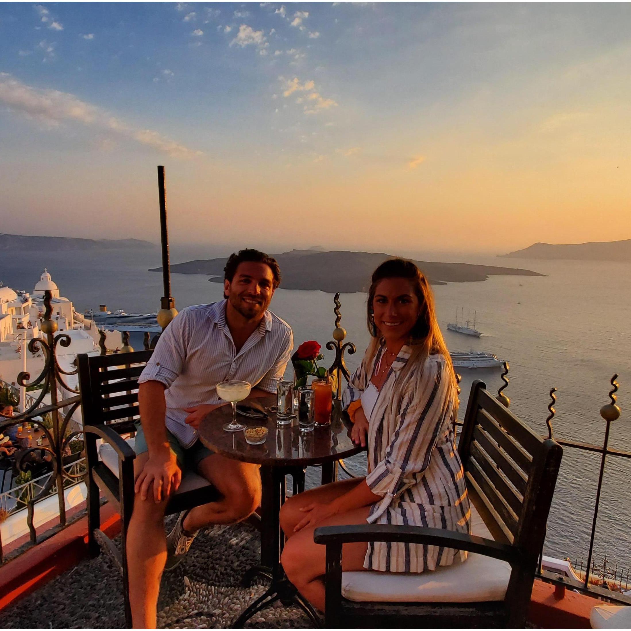 Our first time traveling out of the U.S. together. We went to Albania and Santorini!