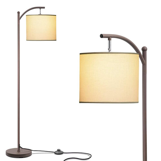 Addlon Floor Lamp for Living Room with Lamp Shade and 9W LED Bulb Modern Standing Lamp Floor Lamps for Bedrooms, Brown