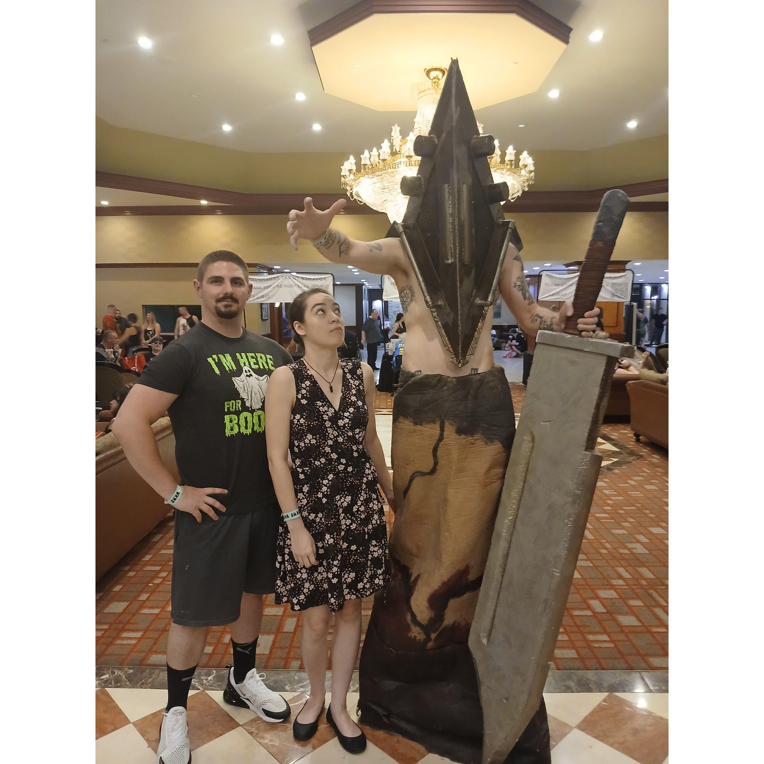 Spent a day surrounded by amazing cosplayers at a Horror convention... but Pyramid Head was the scariest!