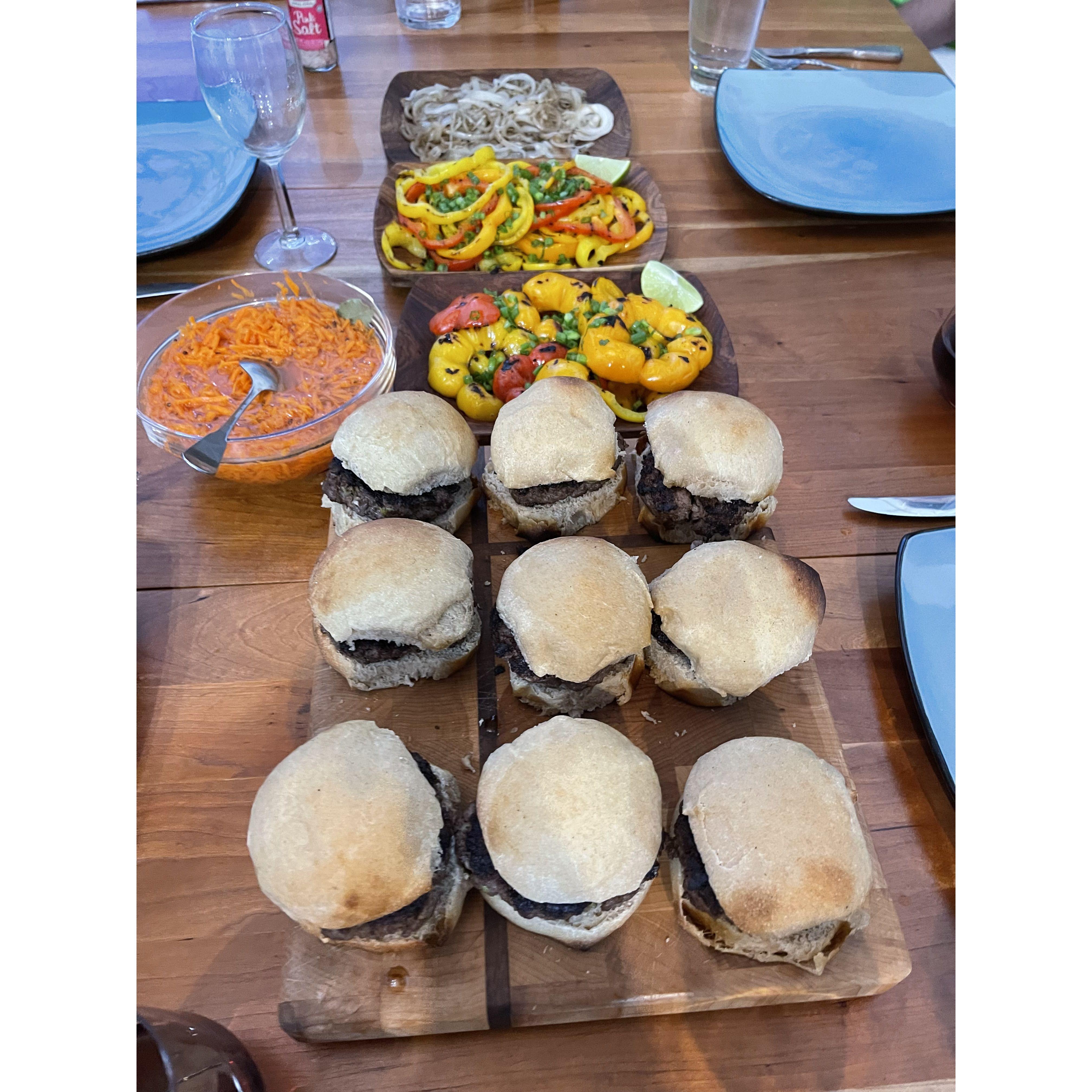 One of many Bob/Eliza prepared meals during Chris's family's visit to SA