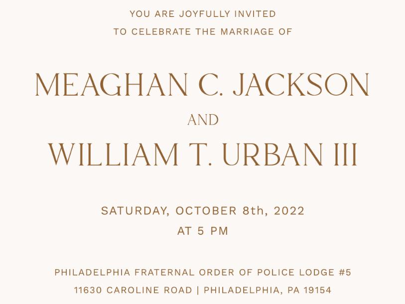 The Wedding Website of Meaghan Jackson and William Urban