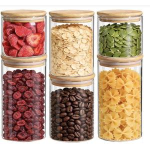 ComSaf Glass Storage Containers with Lids (0.6qt/1qt/1.5qt) Set of 6,Glass Pantry Storage Containers with Airtight Lid & lables for Dry Food, Snacks, Nuts, Stackable for Kitchen, Pantry Organization
