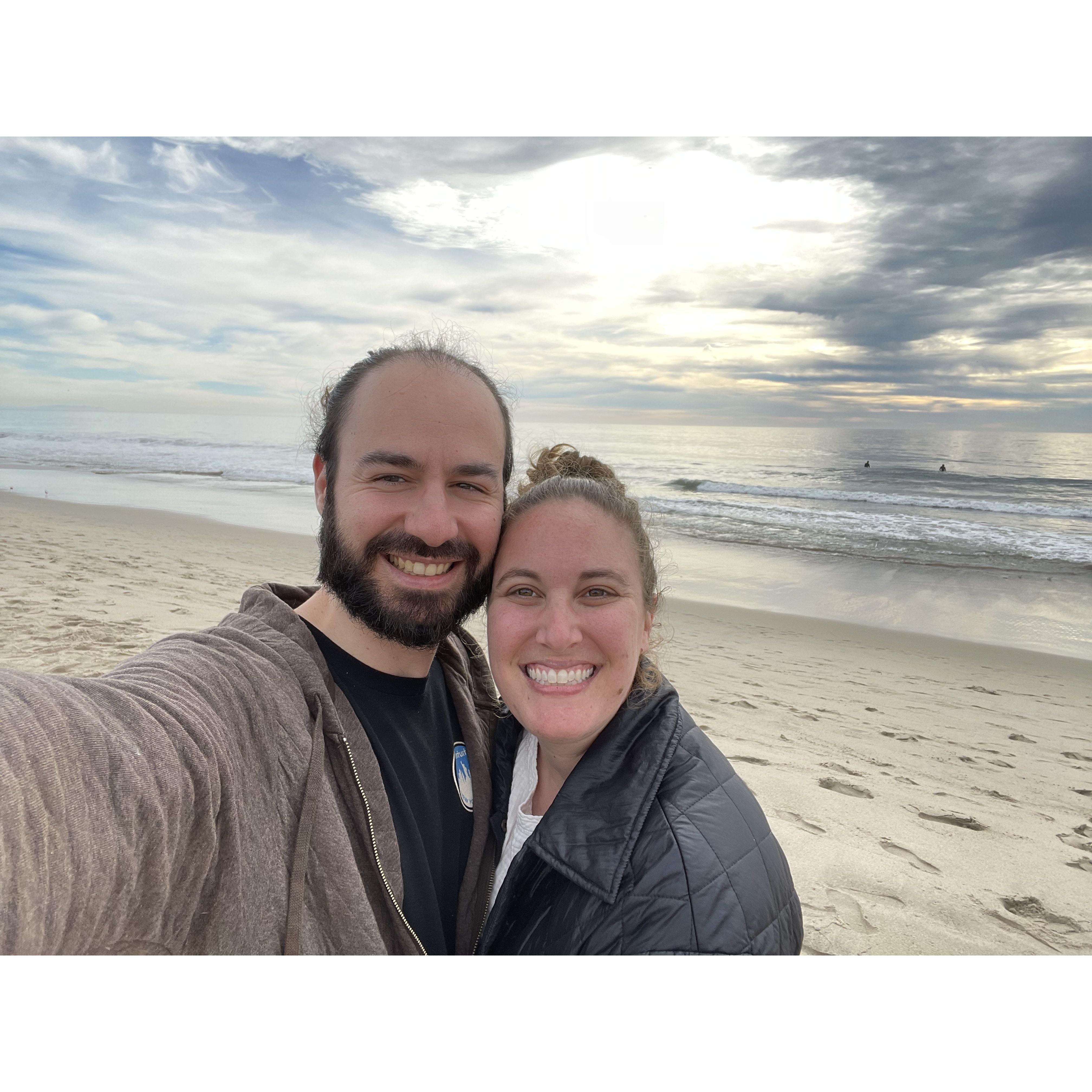 In Malibu, CA spending the holidays with Luke's family.
