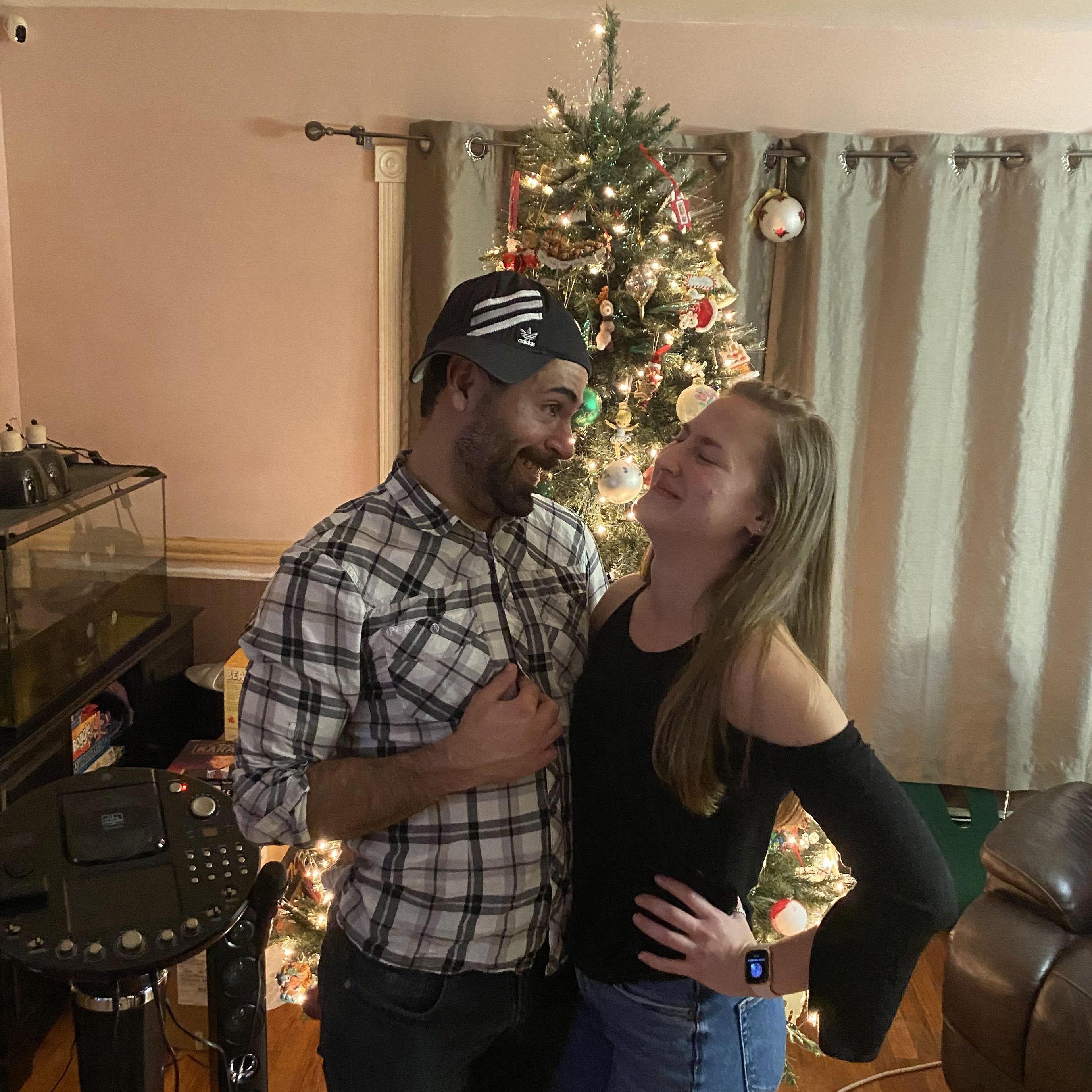 Celebrating our first New Years together at Karyn's parents' house