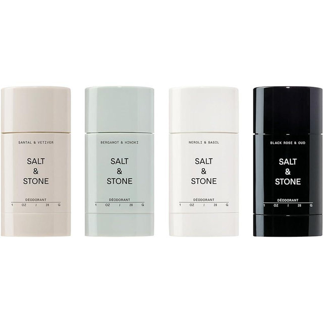 Salt & Stone Natural Deodorant Mini Pack for Women & Men | Extra Strength Natural Deodorant | Aluminum Free with Probiotics, Seaweed Extracts & Shea Butter | 4 pack (1 oz)
