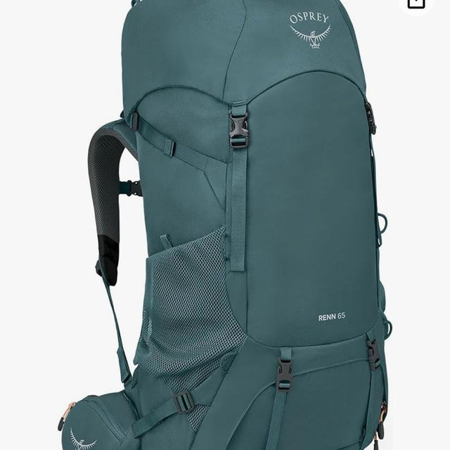 Osprey Renn 65L Women's Backpacking Backpack, Cascade Blue/Melon Orange