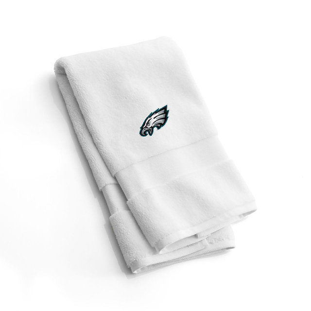 NFL Philadelphia Eagles Organic Turkish Cotton White Hand Towels, Set of 2