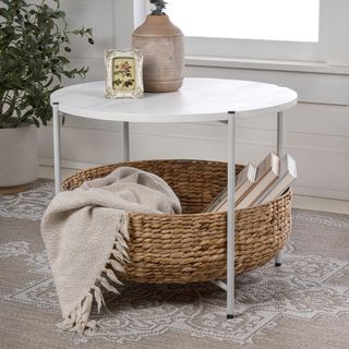 Carly Modern Coffee Table with Storage Basket