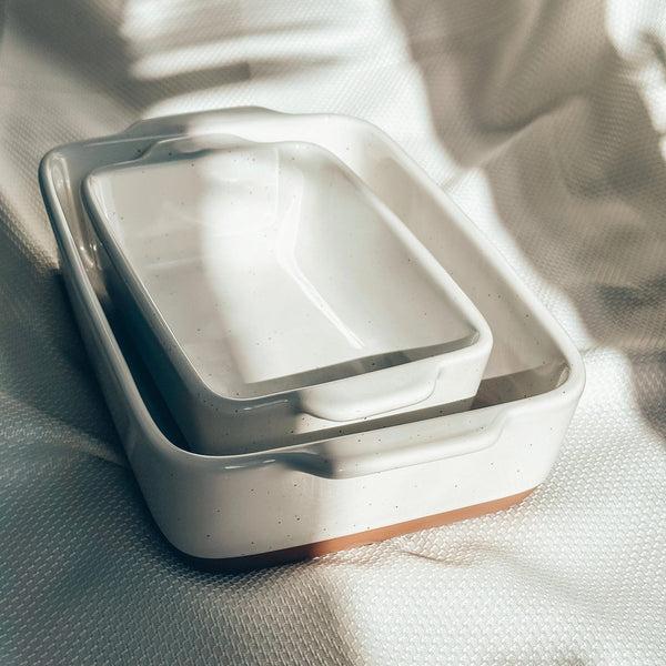 More Ceramics Baking Pans - Vanilla White - Set of 2