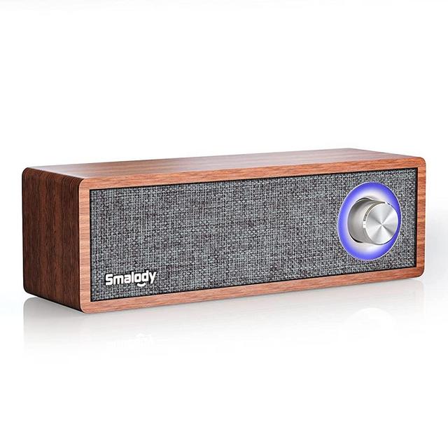 Wood Retro Bluetooth Speaker, Smalody Portable Mini Wireless Bluetooth Speakers, Vintage Wooden Speaker for Room Decoration, Perfect for Cafes, Restaurants, Vintage Coth Stores, Bedroom etc (Gray)