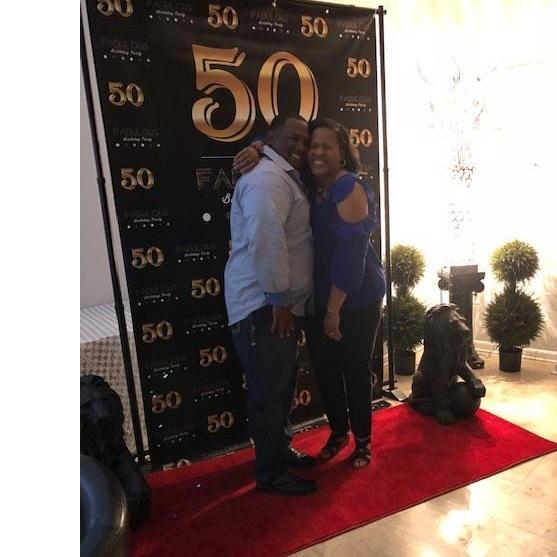 Elvin's 50th birthday party.  I don't know what we were laughing about but it must have been funny!!