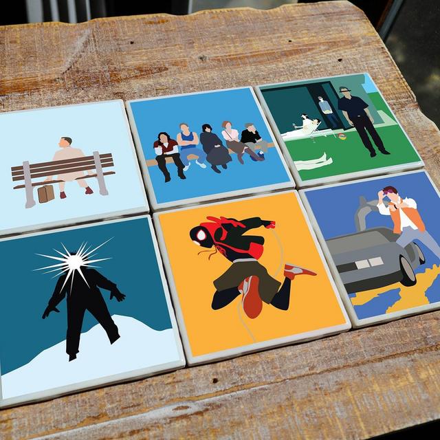 Movie Coasters | 200+ Designs | Minimalist Artwork on Ceramic Tile with High Gloss and Cork Backers | Mix and Match from your favorite Films