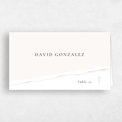 Beige Wedding Place Card - Jayden Vegetarian