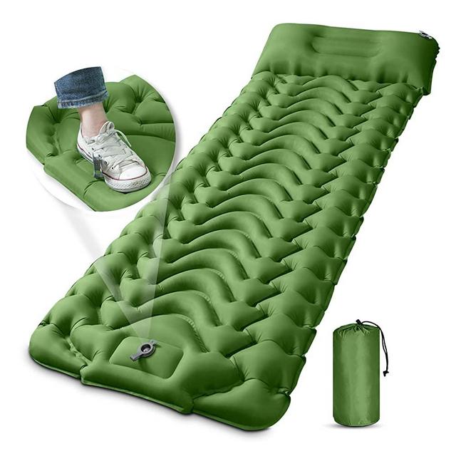 MEETPEAK Camping Sleeping Pad, Extra Thickness 3.9 Inch Inflatable Sleeping Mat with Pillow Built-in Pump, Compact Ultralight Waterproof Camping Air Mattress for Backpacking, Hiking, Tent, Traveling