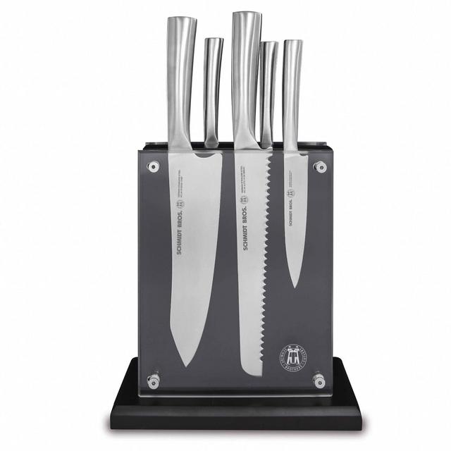 Schmidt Brothers Cutlery 6pc Stainless Steel Knife Block Set