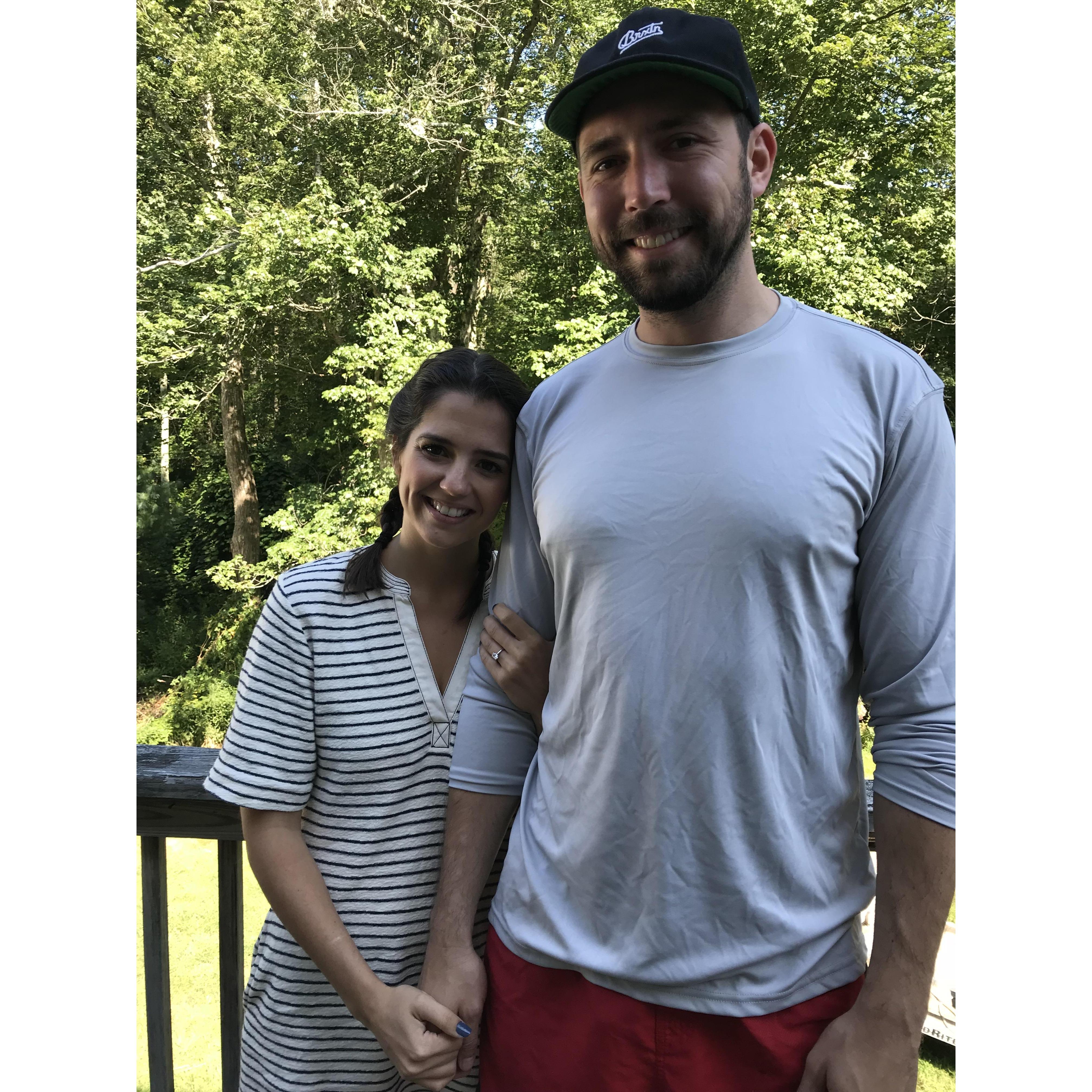 The morning after we got engaged we stopped in at Sarah's parents house before heading to the beach!