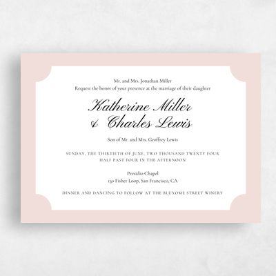 Blush, Pink Wedding Invitation - Blake Landscape